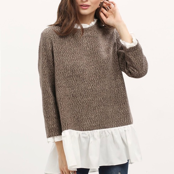 Frill Neck and Hem Sweater - Picture 2 of 4